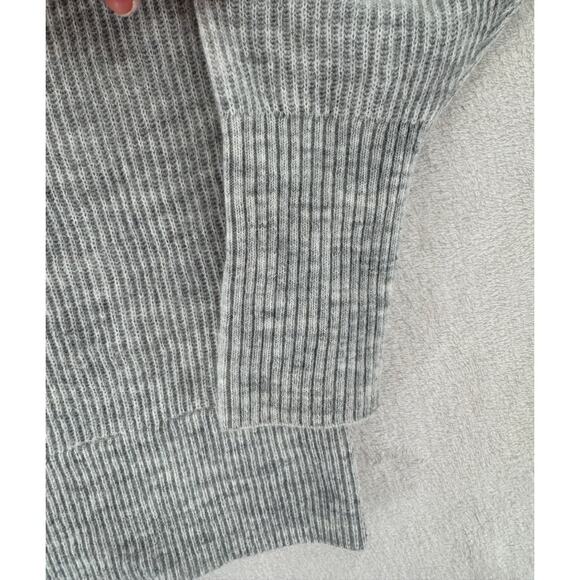 Quince Gray Wool Alpaca Cowl Neck Sweater Pullover Knit Turtleneck Jumper Large - Picture 4 of 7